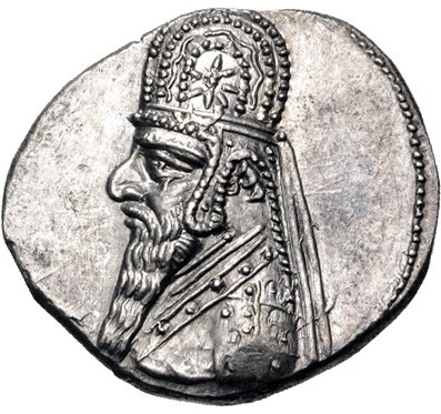 Coin of Gotarzes I 2 cropped Ectbatana mint